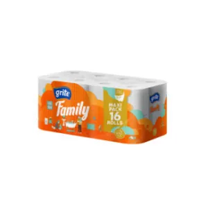 TUALETES PAPĪRS GRITE FAMILY DECO 3SLĀŅI 16RUĻĻI