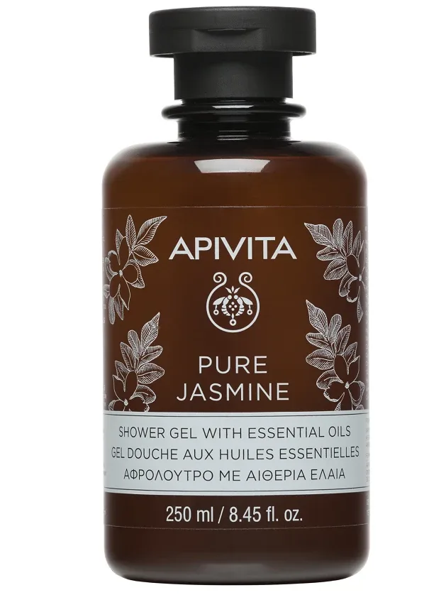 Apivita Pure Jasmine dušas gēls ar ēteriskajām eļļām un jasmīnu, 250 ml