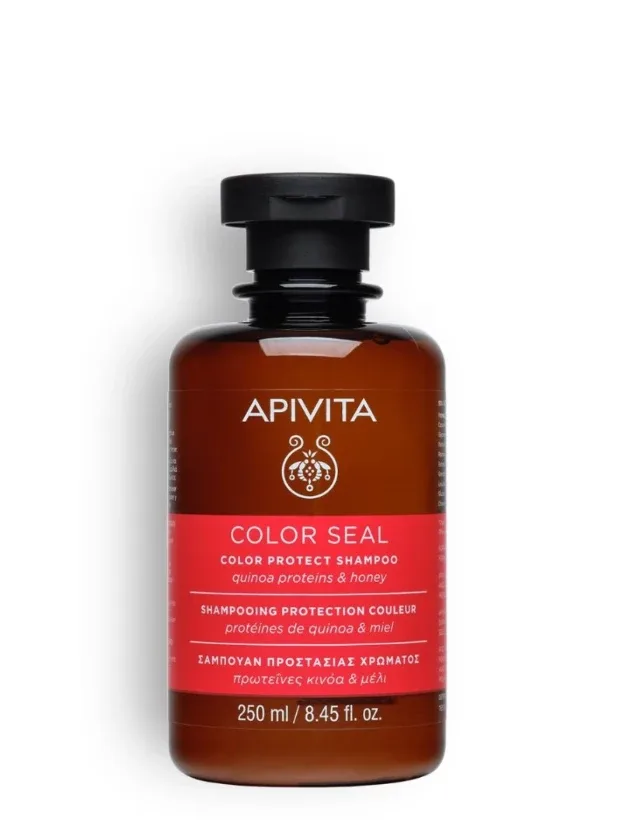 Apivita Color Seal šampūns ar kvinojas proteīnu un medu, 250 ml