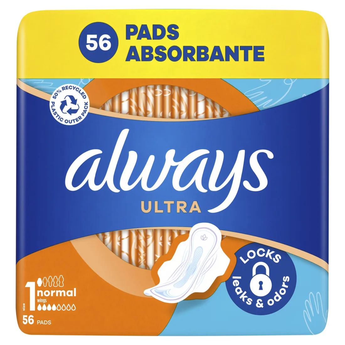 HIGIĒNISKĀS PAKETES ALWAYS ULTRA NORMAL, MEGA PACK, S1, 56 GAB.