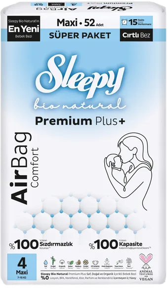 Sleepy BIO Natural Premium nr.4 maxi 7-16 kg autiņbiksītes, 52 gab.