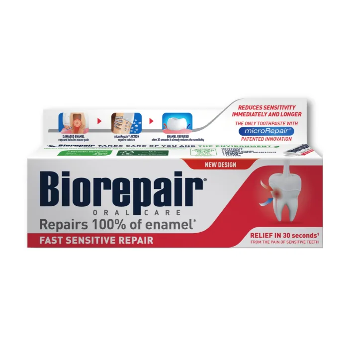 ZOBU PASTA BIOREPAIR FAST SENSITIVE REPAIR JŪTIĢIEM ZOBIEM 75 ML