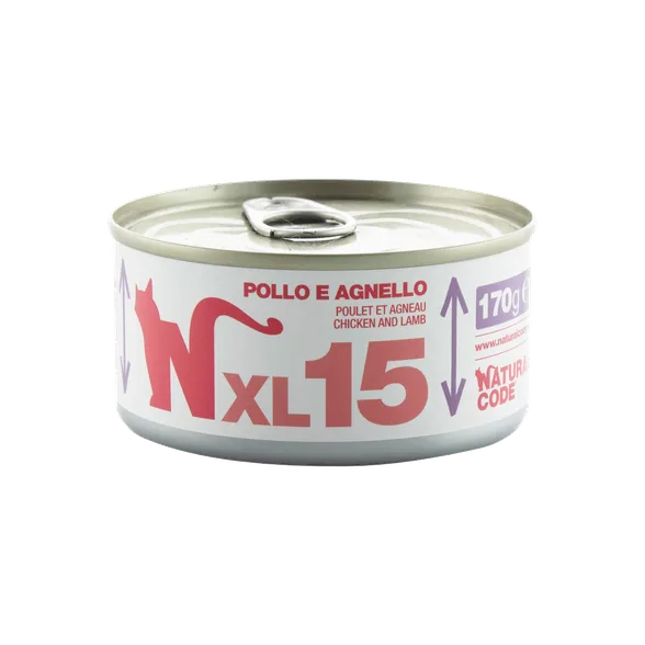 Natural Code XL 15 vista un jērs mitrā barība, 170 g