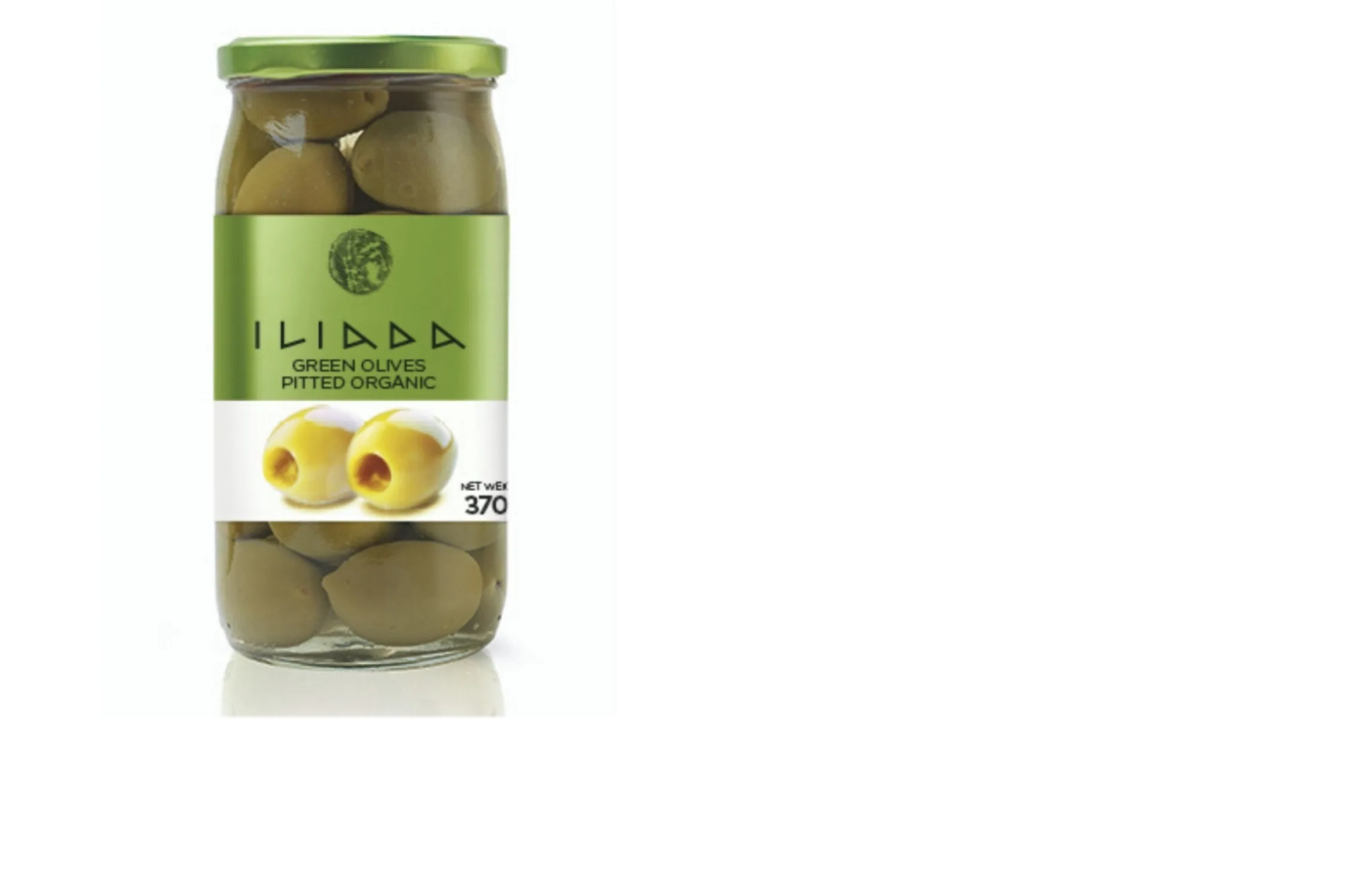 ZAĻĀS OLĪVAS BEZ KAULIŅIEM ILIADA BIO, 370G/190G