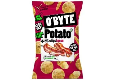 KARTUPEĻU ČIPSI BEKONA O'BYTE 90G