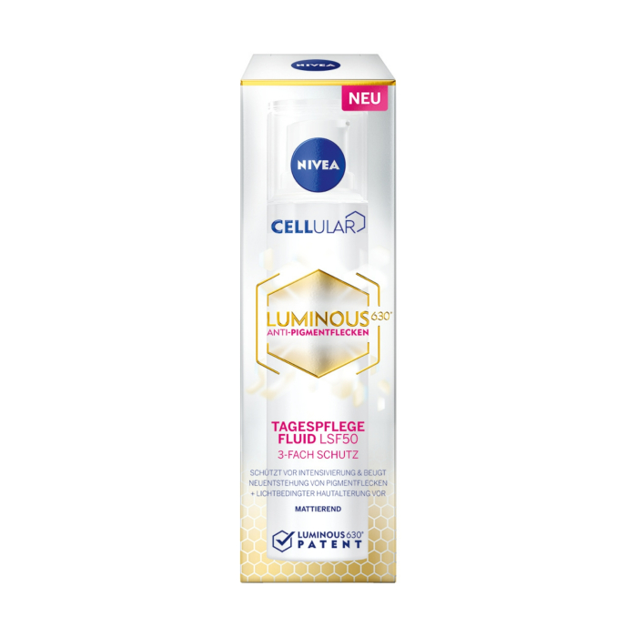 DIENAS FLUĪDS NIVEA CELLULAR LUMINOUS 630 ANTISPOT PRET PIGMENTĀCIJAS PLANKUMIEM SPF50 40ML