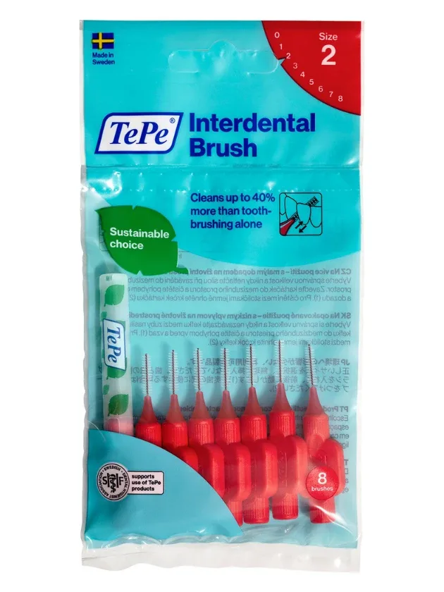 Tepe Interdental Brush starpzobu birstītes 0,5 mm, sarkana, 8 gab.