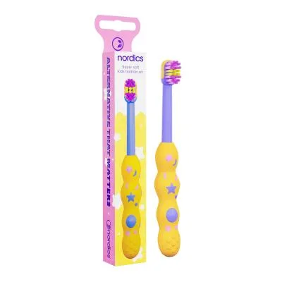 Nordics Premium 4080 yellow bērnu zobu birste (0-2 g.)