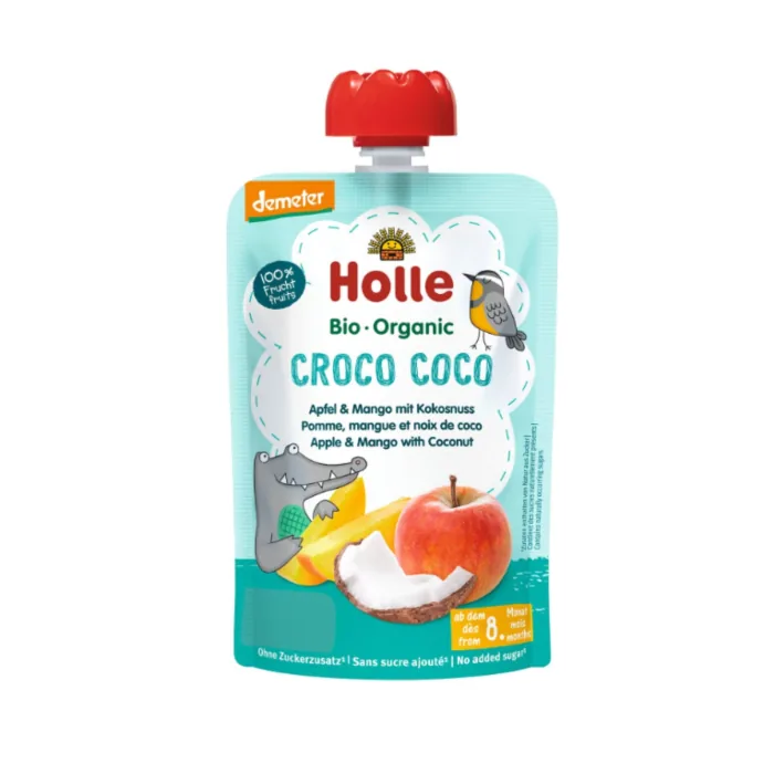 BIEZENIS HOLLE AR ĀBOLIEM, MANGO UN KOKOSRIEKSTIEM, ZĪDAIŅIEM NO 6 MĒNEŠU VECUMA BIO 100G