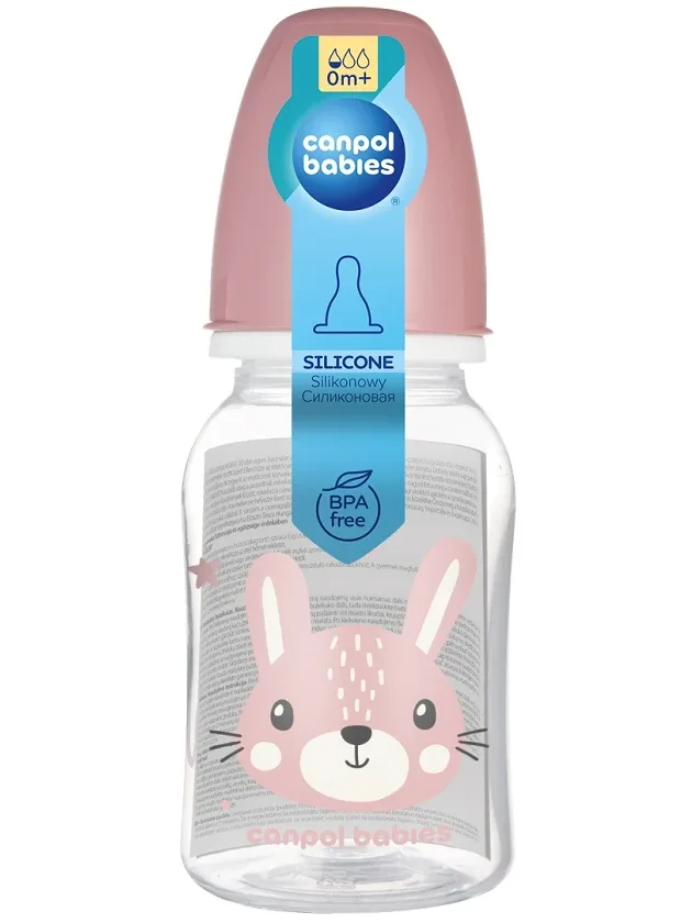 Canpol Babies šaura kakla pudele cute animals, 120 ml