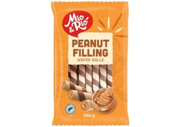 VAFEĻU RULLĪŠI MIO&RIO AR ZEMESRIEKSTU PILDĪJUMU 280G