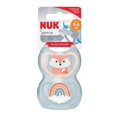 Пустышка NUK Space, размер 1 (0-6 мес.), силикон