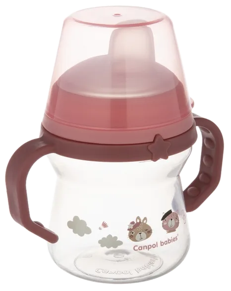 Canpol Babies Firstcup Bonjour Paris pink krūzīte ar rokturiem, 150 ml