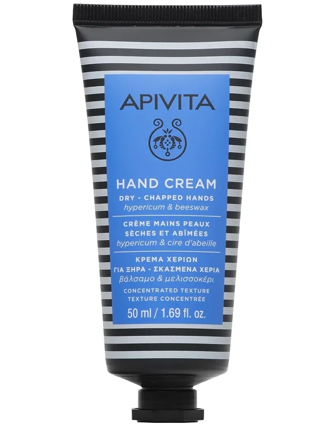 Apivita roku krēms sausām un sasprēgājušām rokām ar asisnzāles ekstraktu un bišu vasku, 50 ml
