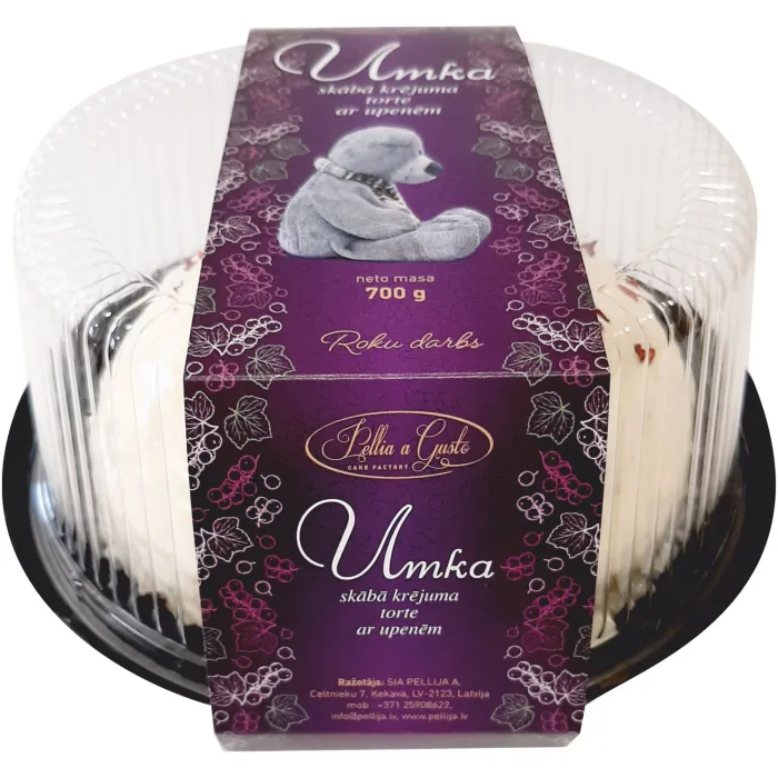 SKĀBA KRĒJUMA TORTE UMKA AR UPENĒM 700G