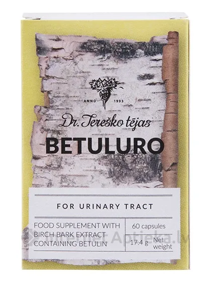 Dr.Tereško tējas betuluro urīnceļiem, 60 kapsulas