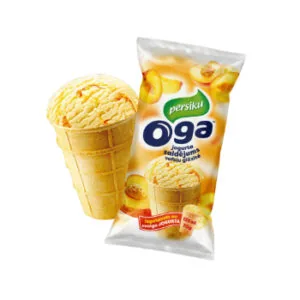 OGA PERSIKU JOGURTA SALDĒJUMS VAFEĻU GLĀZĪTĒ 125ML/70G