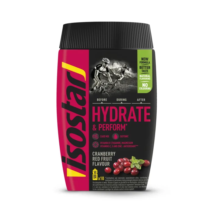 PULVERIS ISOSTAR HYDRATE & PERFORM ANTIOXIDANTS AR DZĒRVEŅU UN SARKANO AUGĻU GARŠU 400G