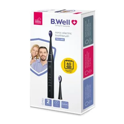 B.Well Pro-850 sonic elektriskā zobu birste, melna N1