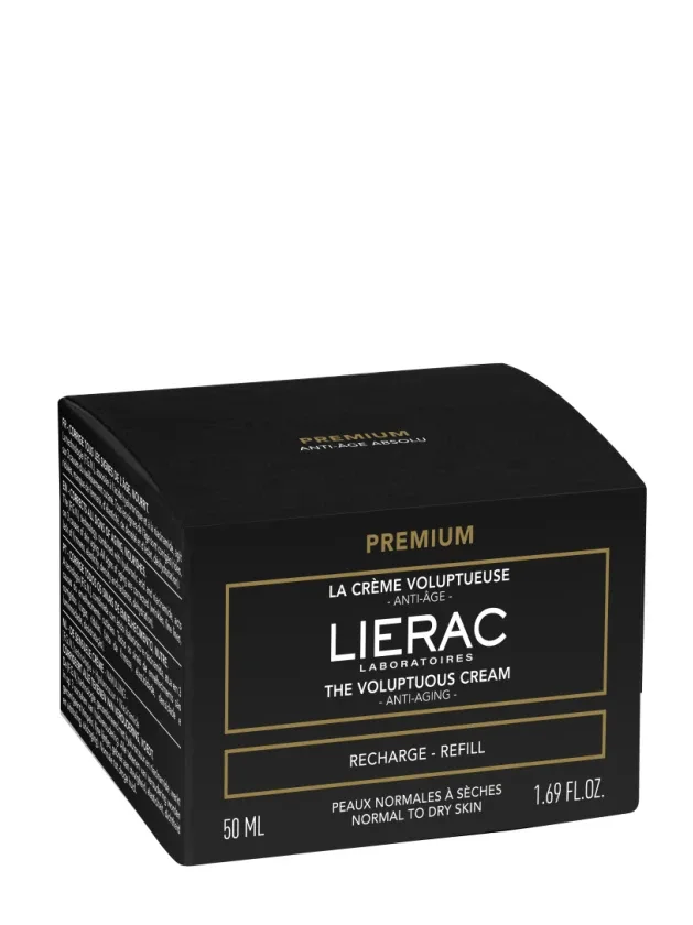 Lierac Premium Voluptuous pretnovecošanās krēms normālai un sausai sejas ādai, uzpildes iepakojums, 50 ml