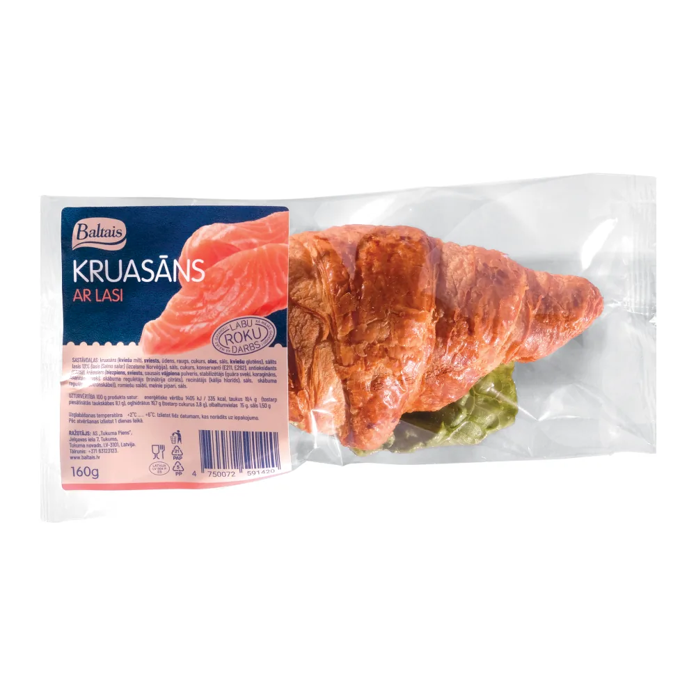 BALTAIS KRUASĀNS AR LASI, 160G BALTAIS