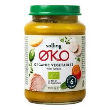 EKOLOĢISKS DĀRZEŅU BIEZENIS SALLING OKO AR TĪTARA GAĻU ZĪDAIŅIEM NO 6 MĒNEŠIEM 190G
