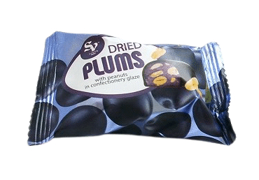 ŠOKOLĀDES KONFEKTES PLŪMES AR ZEMESRIEKSTIEM SVER.