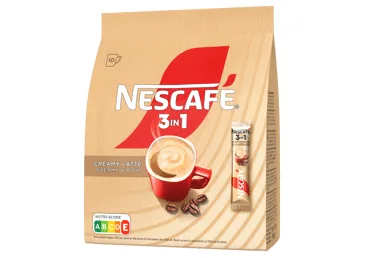 ŠĶĪSTOŠĀS KAFIJAS DZĒRIENS NESCAFE 3IN1 CREAMY LATTE 10X15G