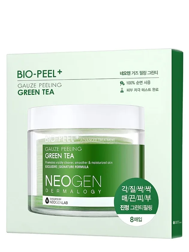 Neogen Dermalogy BIO-Peel Gauze peeling pīlinga spilventiņi green tea, 8 gb.