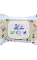 BABYDREAM TRAVEL MITRĀS SALVETES, 25GAB.