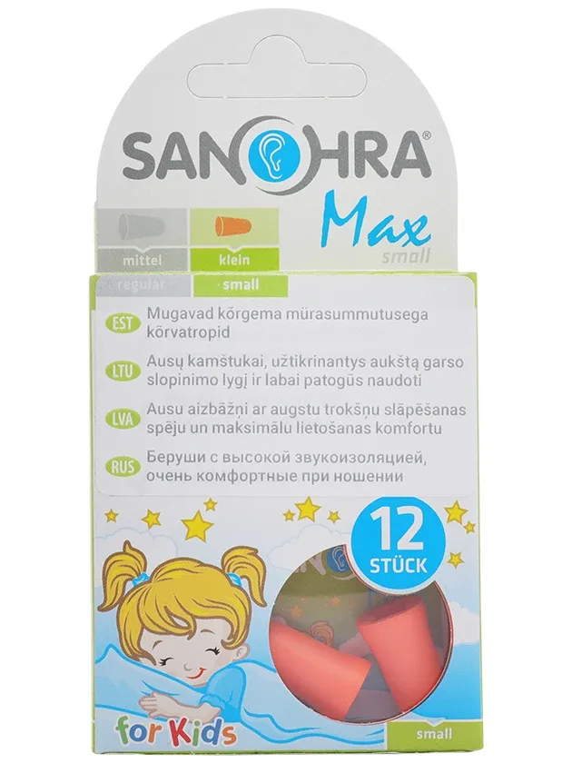 Sanohra Max Children ausu aizbāžņi bērniem, 12 gb.