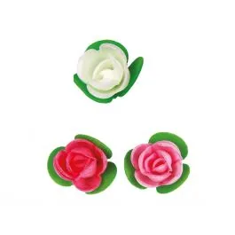 DEKORI VAFEĻU ROZĪTES KRĀSAINAS 30MM, 60GAB.