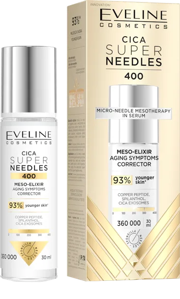 Eveline Cica Super Needles 400 meso-elixir aging symptoms corrector eliksīrs, 30 ml