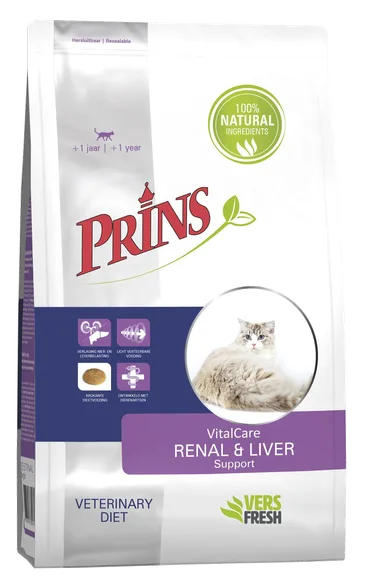 Prins Vitalcare Diet Renal&Liver support sausā barība, 1,5 kg