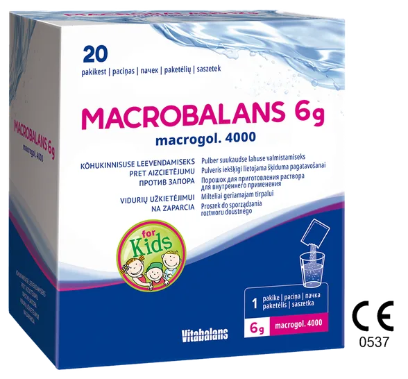 Macrobalans 6 g pulveris iekšķīgi lietojama šķīduma pagatavošanai, 20 gab.