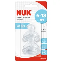 KNUPIS NUK FIRST CHOICE+ M IZMĒRS, SILIKONA 6-18M 2GAB.