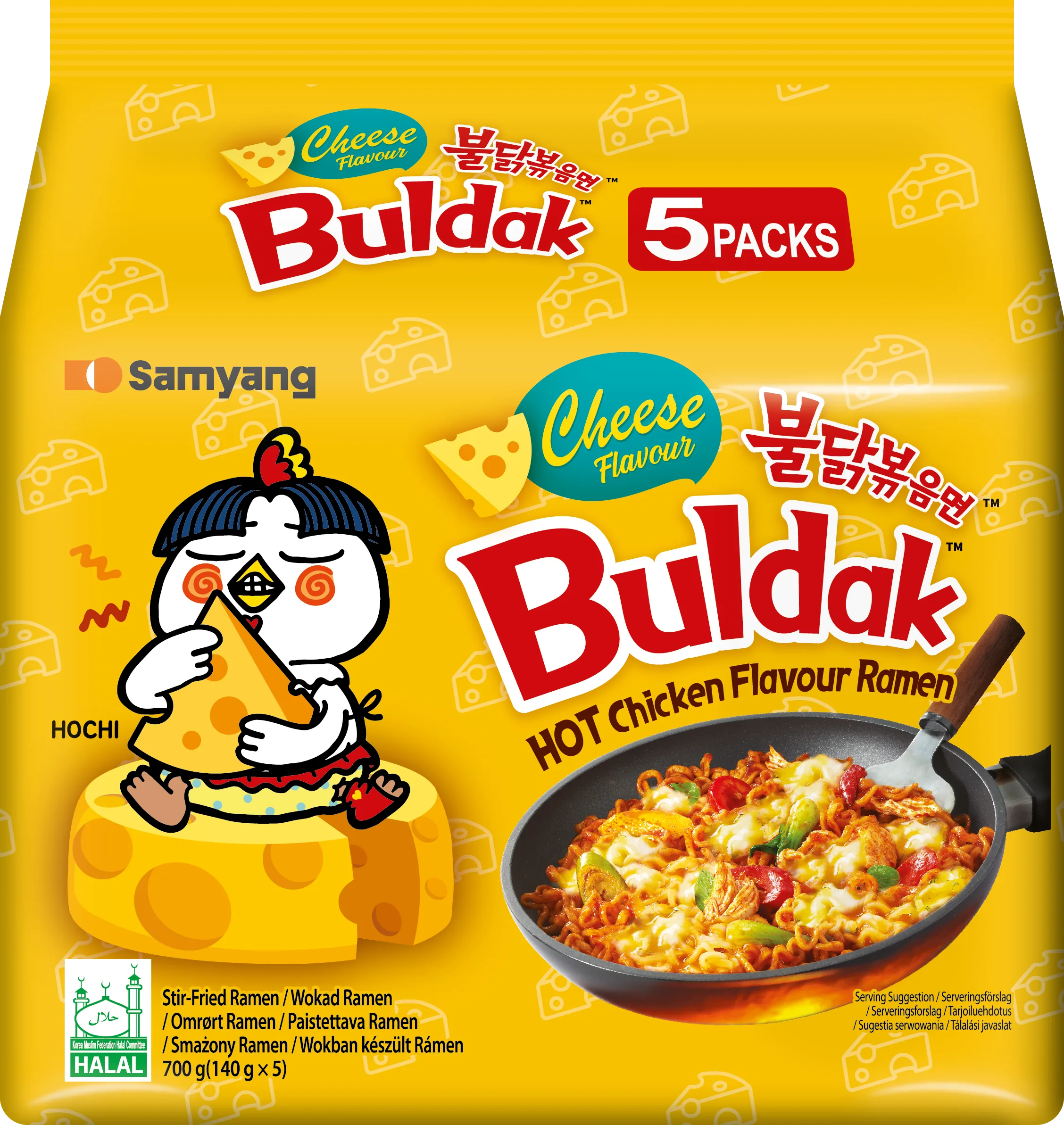 ĀTRI PAGATAVOJAMAS NŪDELES SAMYANG RAMEN BULDAK CHEESE, 5GABX140G