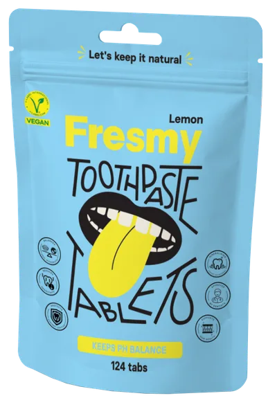 Fresmy Lemon zobu pastas tabletes, 124 gab.