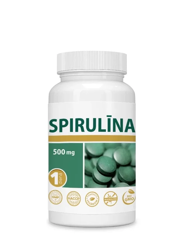 Spirulīna tabletes, 30 gb.