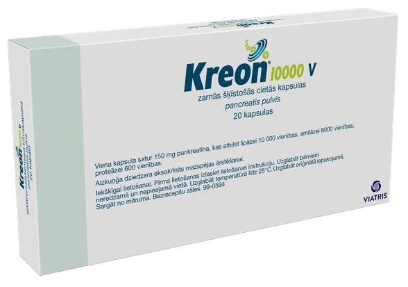 Kreon 10 000 kapsulas, 20 gab.