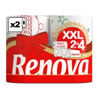 PAPĪRA DVIEĻI RENOVA MAXI ABS XXL DESIGN 2KĀRTAS 2 RUĻĻI