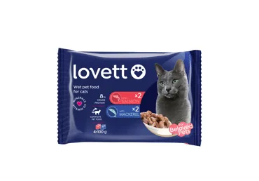 KONSERVĒTA KAĶU BARĪBA LOVETT ZIVJU IZLASE 4X100G
