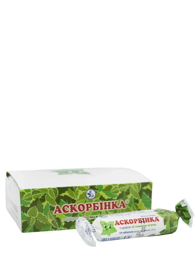 Ascorbinka 25 mg ar piparmētras garšu, 10 tabletes