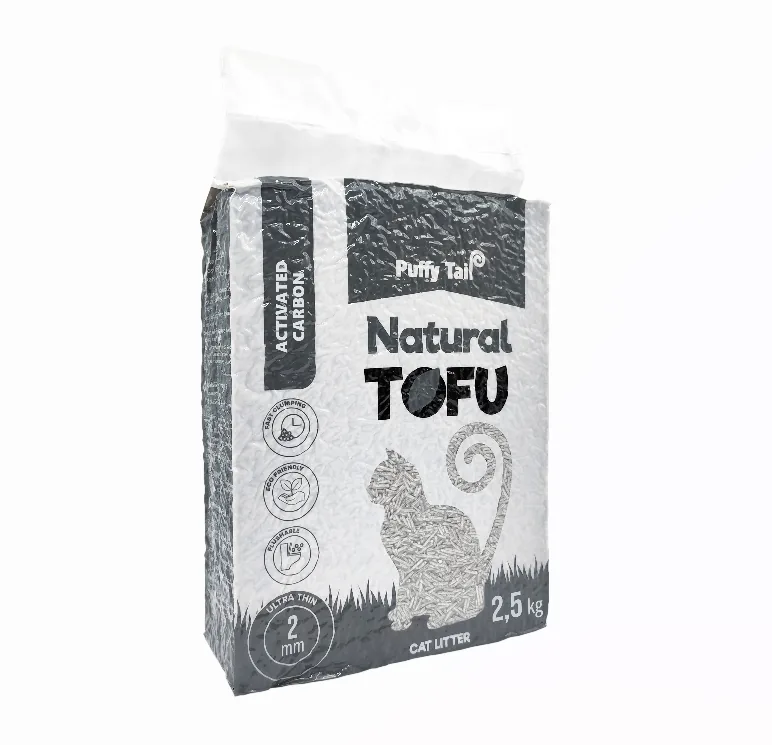TOFU PAKAIŠI KAĶIEM PUFFY TAIL, AR AKTIVĒTO OGLI, 2 MM GRANULAS, 2.5KG