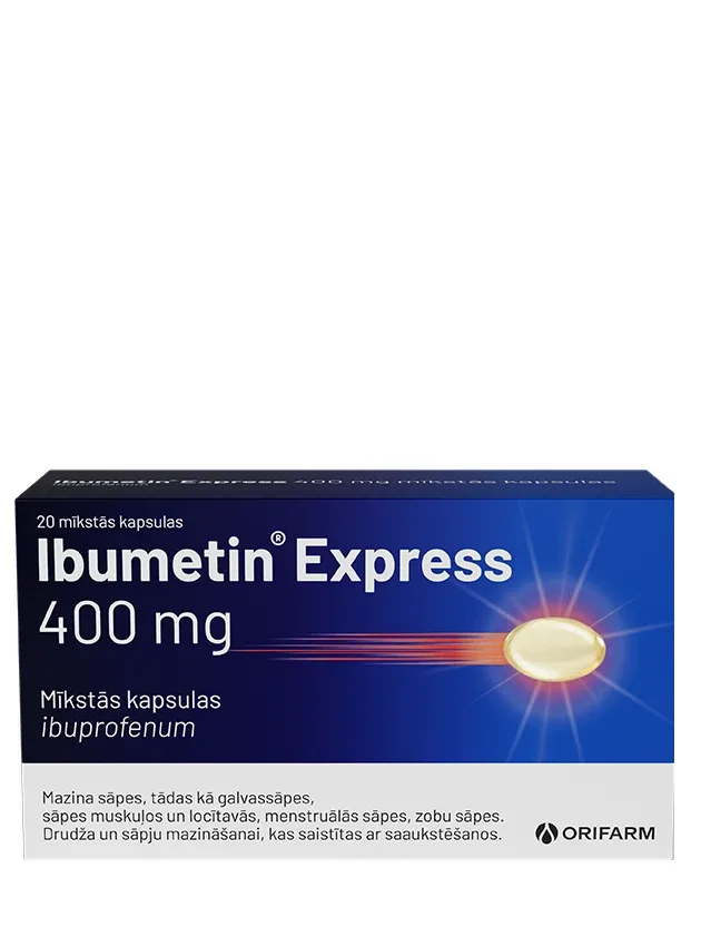 Ibumetin Express 400 mg mīkstās kapsulas, 20 gb.