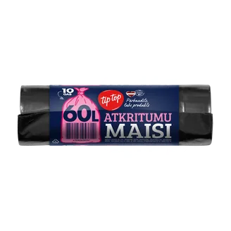 ATKR.MAISI TIP TOP 60L 10GAB 30MKR LDPE MELNI 60X78CM