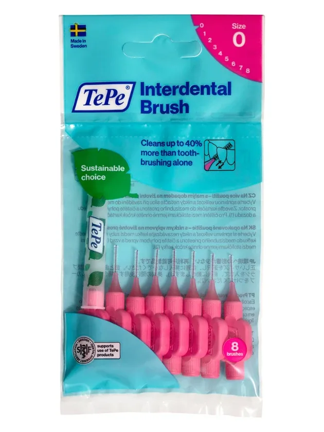 Tepe Interdental Brush starpzobu birstītes 0,4 mm, rozā, 8 gab.