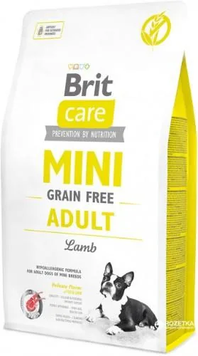 SAUSĀ BARĪBA SUŅIEM BRIT CARE MINI ADULT LAMB, 2KG