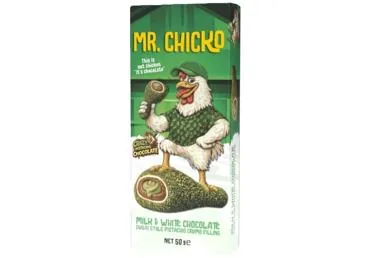 ŠOKOLĀDE AR PISTĀCIJU KRĒMA PILDĪJUMU MR.CHICKO 50G