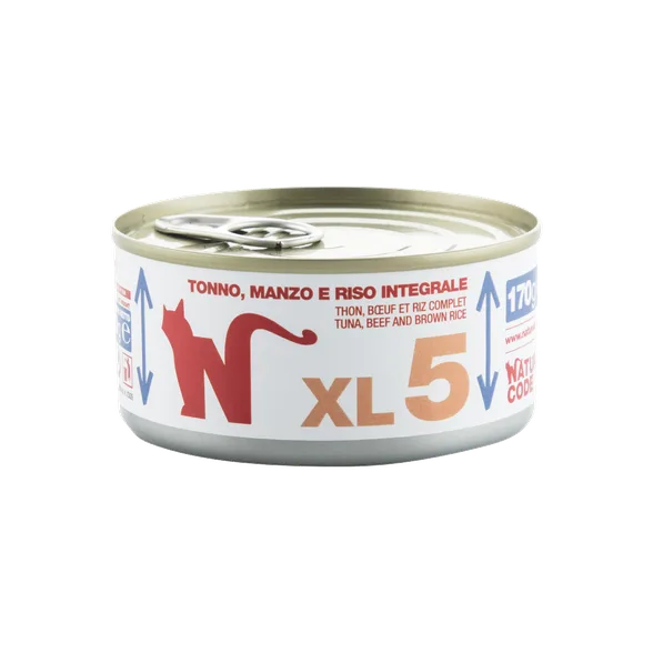 Natural Code XL5 Tuncis, liellops un brūnie rīsi mitrā barība, 170 g